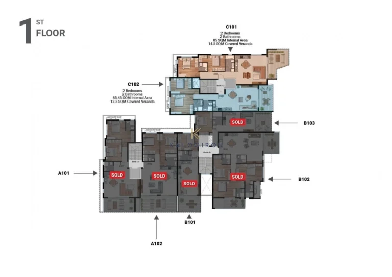 2 Bedroom Apartment for Sale in Livadia Larnakas, Larnaca District