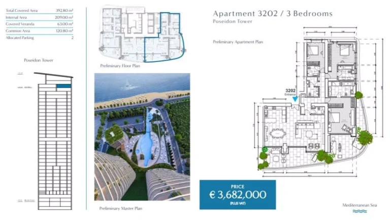 3 Bedroom Apartment for Sale in Limassol – Marina