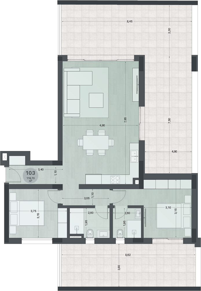 2 Bedroom Apartment for Sale in Columbia Area, Limassol District