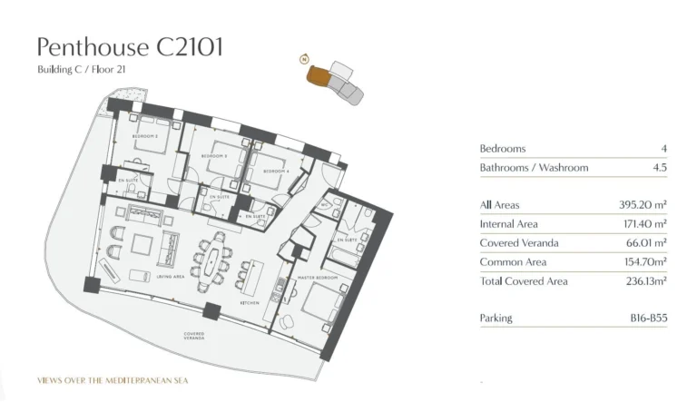 4 Bedroom Apartment for Sale in Potamos Germasogeias, Limassol District