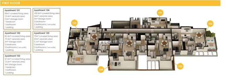 1 Bedroom Apartment for Sale in Oroklini, Larnaca District