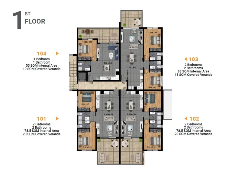 2 Bedroom Apartment for Sale in Parekklisia, Limassol District