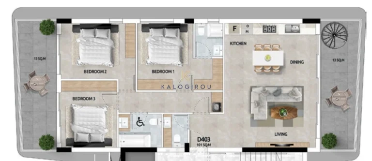 3 Bedroom Apartment for Sale in Livadia Larnakas, Larnaca District